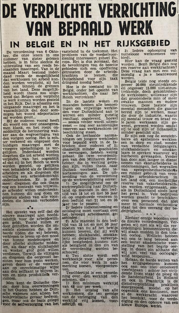 Auszug aus der Zeitung