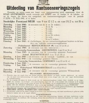 Übersicht der Daten für die Austeilung von Lebensmittelmarken